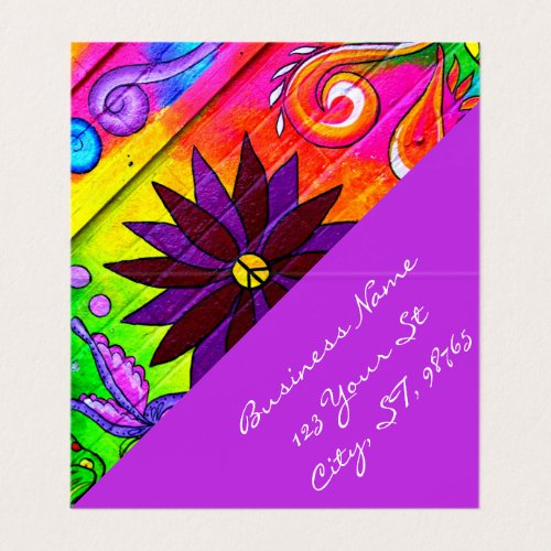hip wild groovy 70s colors  business card