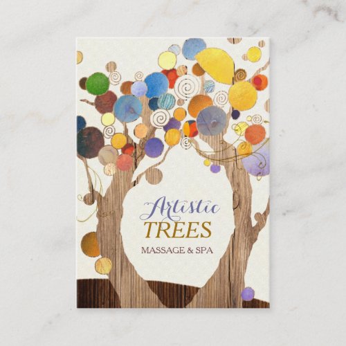 Hip Wood Textured Trees Business Cards