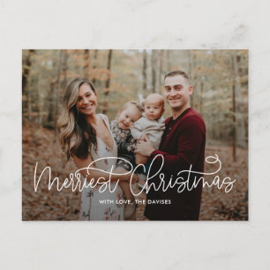 Hip Writing Merriest Christmas Postcard