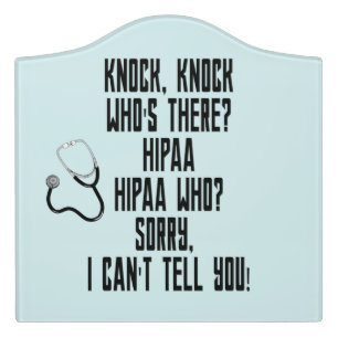 HIPAA Humor Door Sign