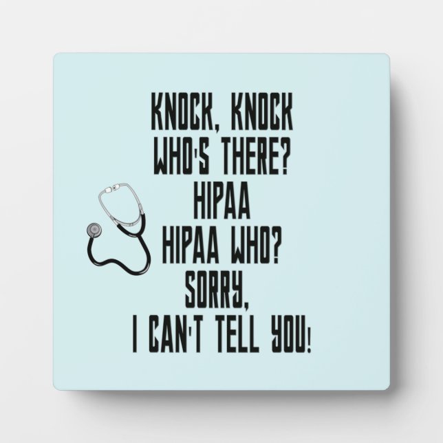 HIPAA Humor Plaque (Front)