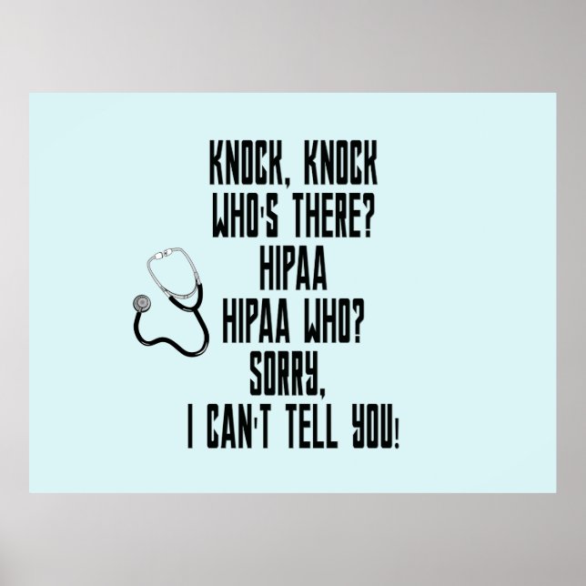 HIPAA Humor Poster (Front)