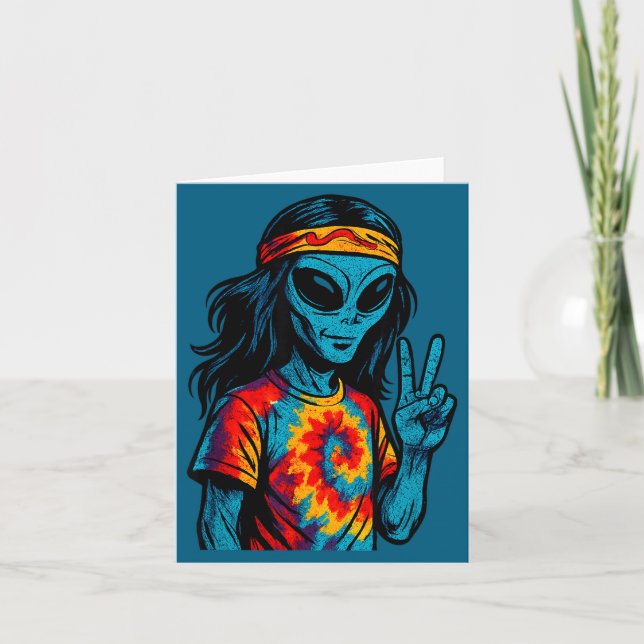 Hipe Alien Tie-dye Design  Card (Front)