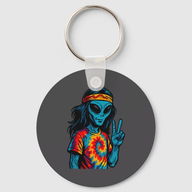 Hipe Alien Tie-dye Design  Keychain (Front)