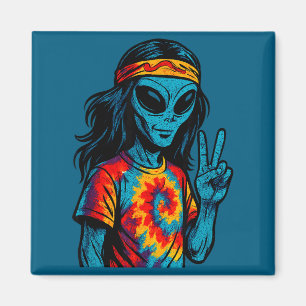 Hipe Alien Tie-dye Design  Magnet