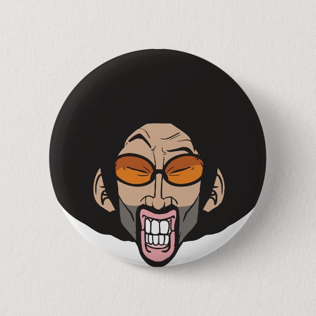 Hiphop Afro man Button (Front)
