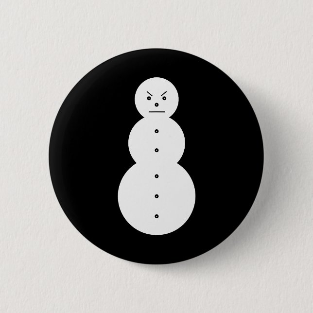 Hiphop Angry Snowman Christmas Button (Front)