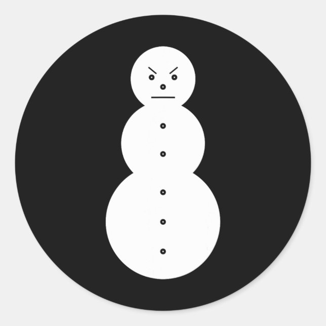 Hiphop Angry Snowman Christmas Classic Round Sticker (Front)