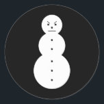 Hiphop Angry Snowman Christmas Classic Round Sticker<br><div class="desc">Hiphop Angry Snowman Christmas</div>