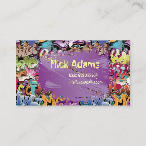 Customizable Hiphop Dancer or Graffiti Drawer Business Card