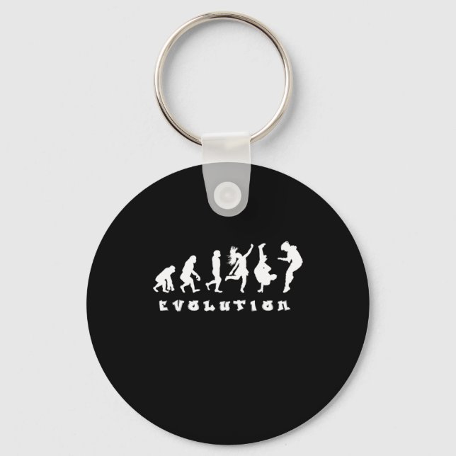 Hiphop Evolution Hip Hop Hipster Keychain (Front)