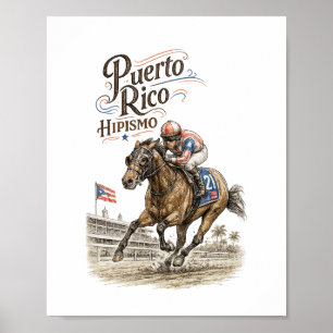 Hipismo Puerto Rico Horse Racing Poster