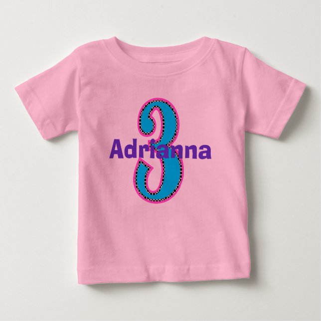 Hippe Chic Third Birthday Girl Shirt (Front)
