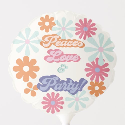 Hippie 1960s 1970s Peace Love  Party Birthday Balloon