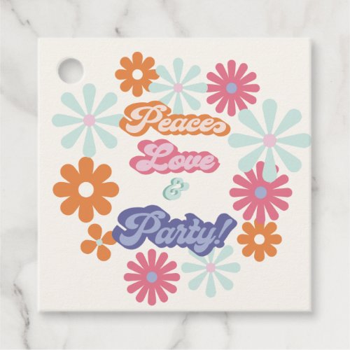 Hippie 1960s 1970s Peace Love  Party Birthday F Favor Tags