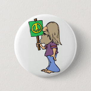 Hippie 4 Peace Pinback Button