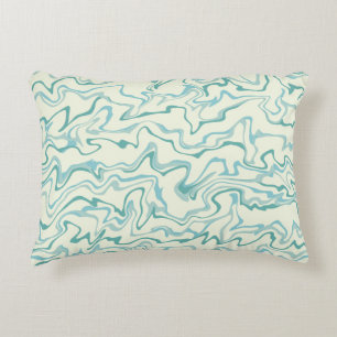 Hippie 70s Blue Marble Liquid Swirl Boho Pattern Accent Pillow