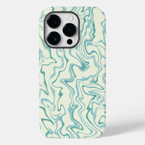 Hippie 70s Blue Marble Liquid Swirl Boho Pattern Case_Mate iPhone 14 Pro Case