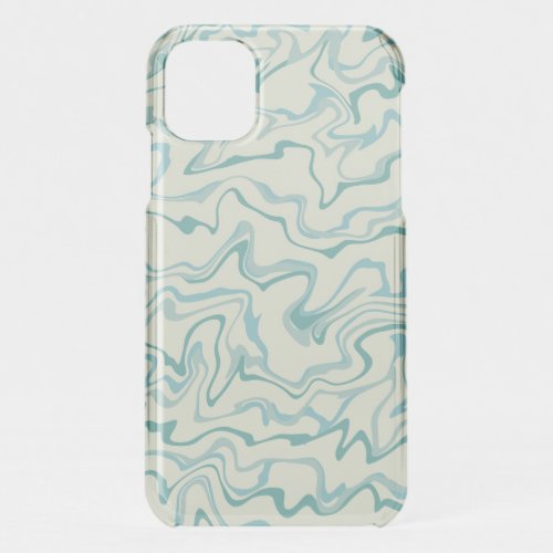 Hippie 70s Blue Marble Liquid Swirl Boho Pattern iPhone 11 Case