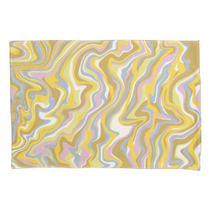 Hippie 70s Green Marble Liquid Swirl Boho Pattern Pillow Case