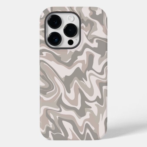 Hippie 70s Grey Marble Liquid Swirl Boho Pattern Case_Mate iPhone 14 Pro Case