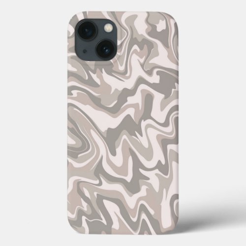 Hippie 70s Grey Marble Liquid Swirl Boho Pattern iPhone 13 Case