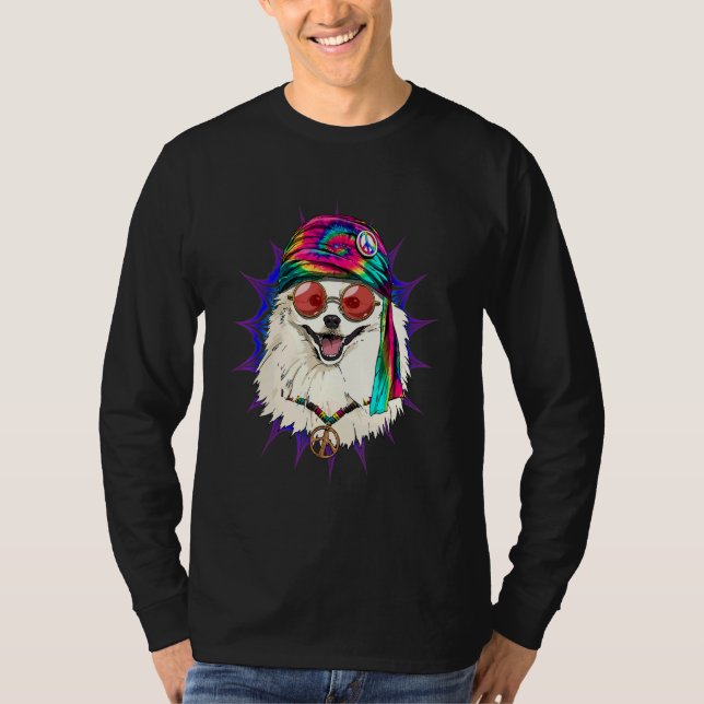 Hippie American Eskimo Tie Dye Peace Sign Psychede T-Shirt (Front)