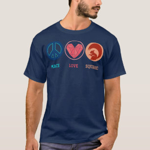 Hippie Animal Lover Gift Peace Sign Squirrel T-Shirt