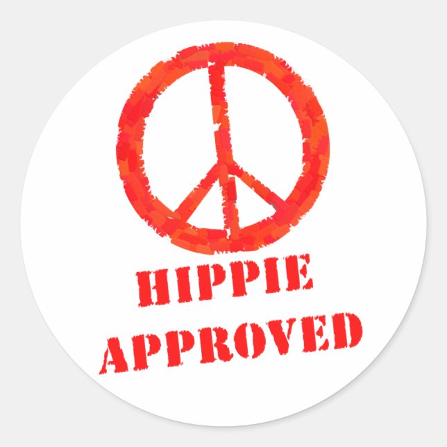 Hippie Approved Classic Round Sticker (Front)