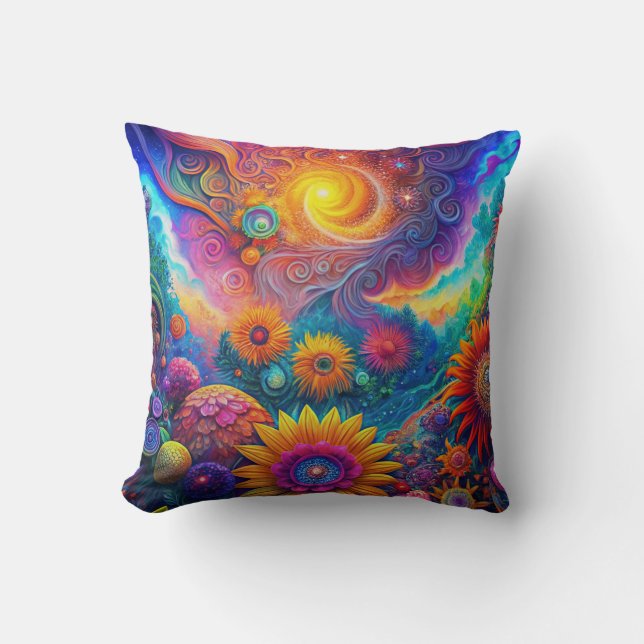 Hippie Art Throw Pillow (Front)
