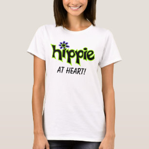 Hippie at Heart Colorful Graphic Black Word Saying T-Shirt