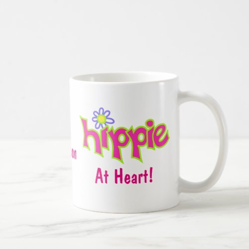 Hippie at Heart Hot Pink Art Name Personalized Coffee Mug