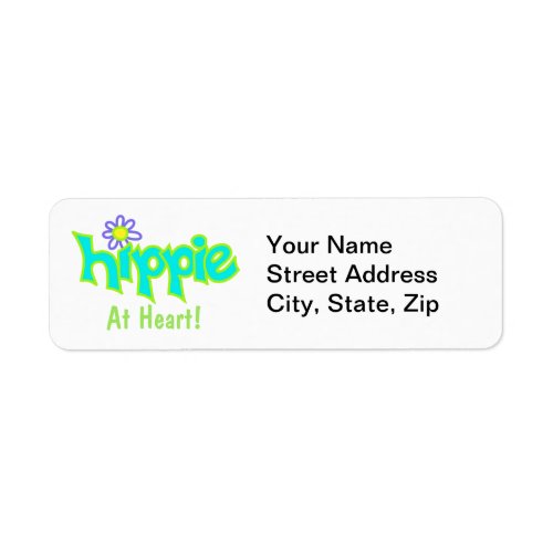 Hippie at Heart Turquoise Art Custom Label
