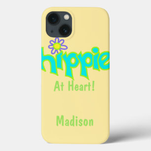Hippie at Heart Turquoise Name Personanalized iPhone 13 Case