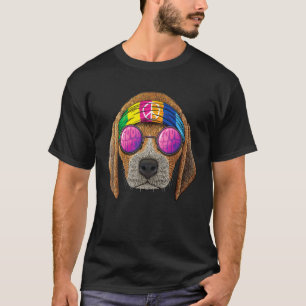 Hippie Beagle Love Peace Sign 70s Hippie Dog T-Shirt
