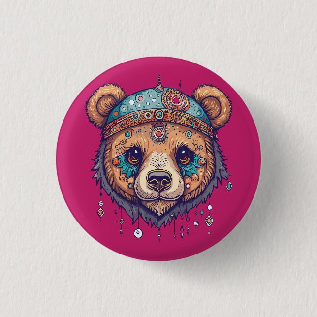 Hippie Bear I Button (Front)