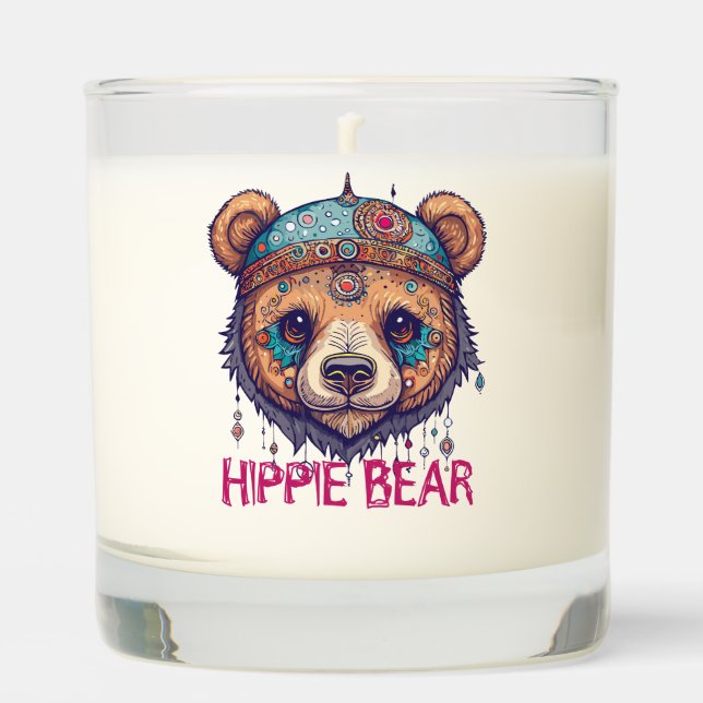 Hippie Bear I Scented Candle (Front)