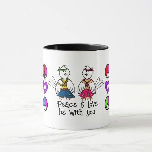 Hippie Bird Peace  Love Mug