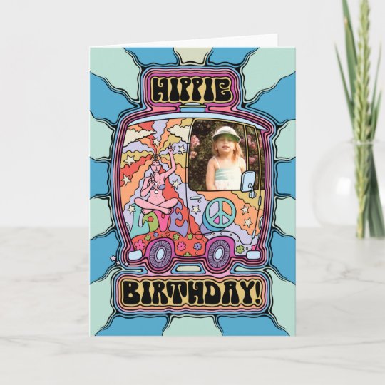 Hippie Birthday Personalizable Card | Zazzle.com