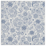 Hippie Blue Vintage Floral Pattern Fabric