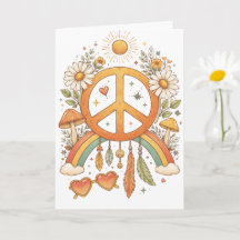 Hippie Bohemian Vibes Blank Art Card