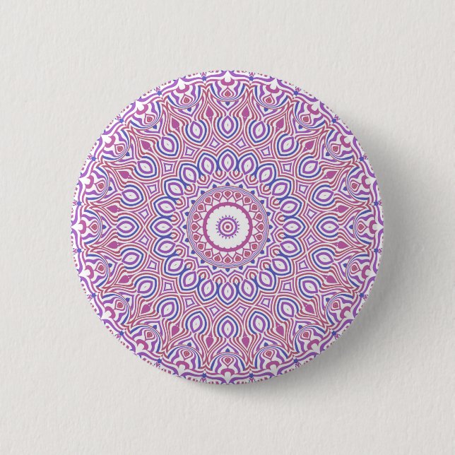 Hippie Boho Funky Groovy Bohemian Kaleidoscope Button (Front)