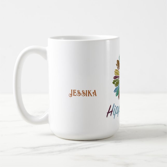 Hippie Boho Peace Custom  Love Soul Personalized  Coffee Mug (Left)