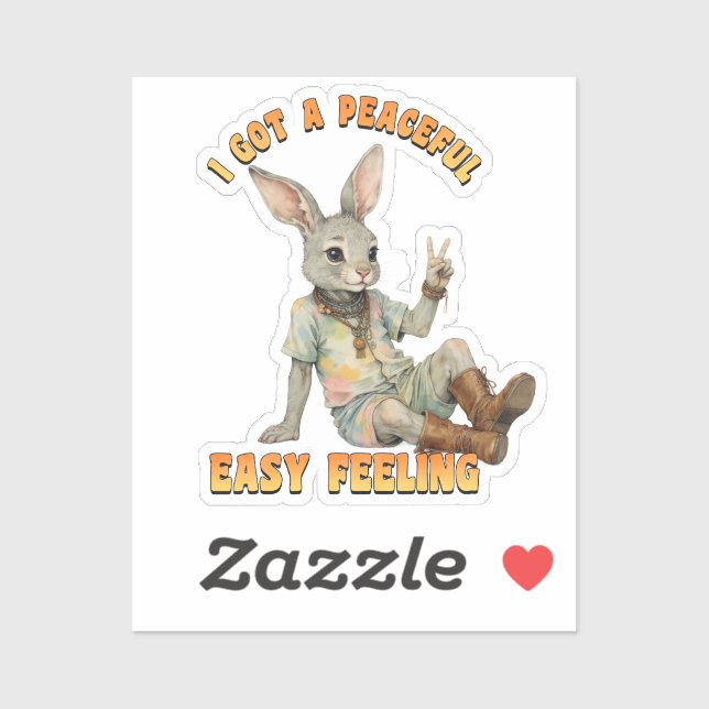 Hippie Boho Peaceful Easy Feeling Rabbit Bunny  Sticker (Sheet)