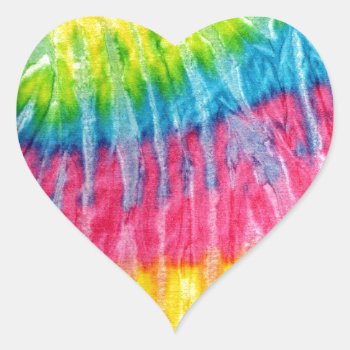 Hippie Boho Tie-dye Heart Sticker by StuffOrSomething at Zazzle