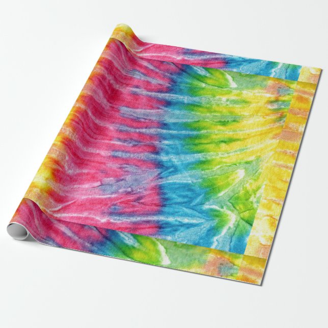 Hippie Boho Tie-Dye Wrapping Paper (Unrolled)