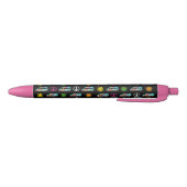 Hippie Bus Peace Sign 70s Black Ink Pen | Zazzle