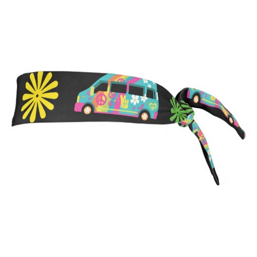 Hippie Bus Peace Sign 70s Tie Headband