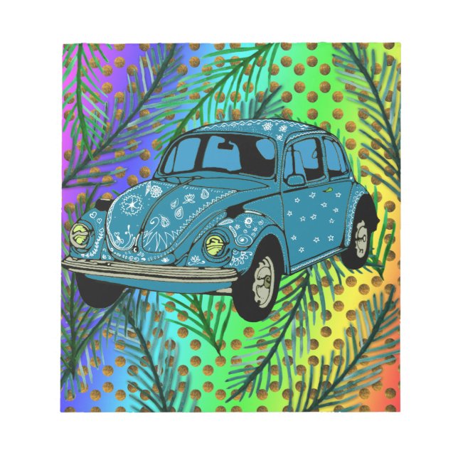 Hippie car Colorful Art   Notepad (Front)