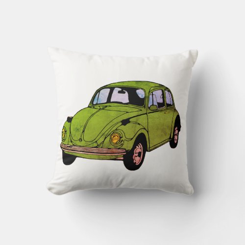 Hippie Car Drawing Throw Cushion